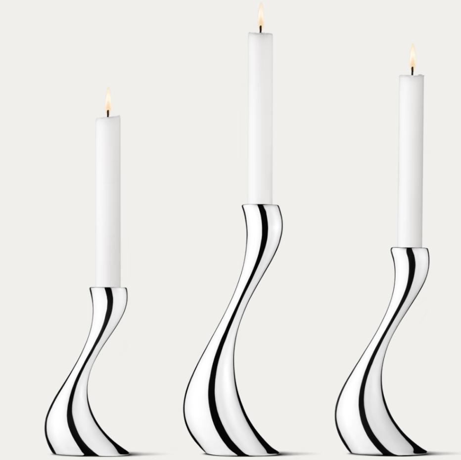 COBRA CANDLEHOLDER STAINLESS STEEL MIRROR 3 PACK