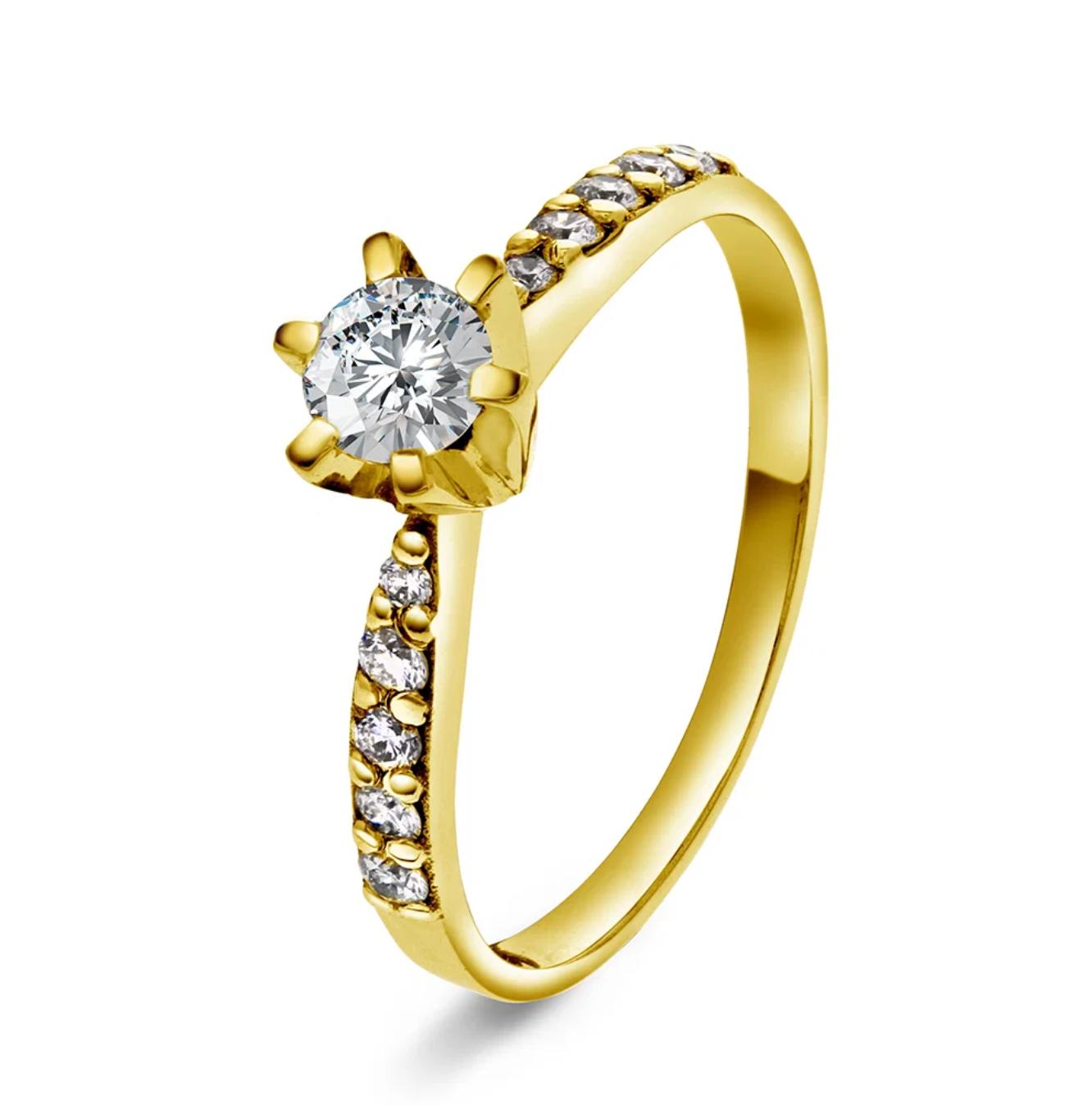 Superstar ring i gull m/dia 0,56 ct TWSI