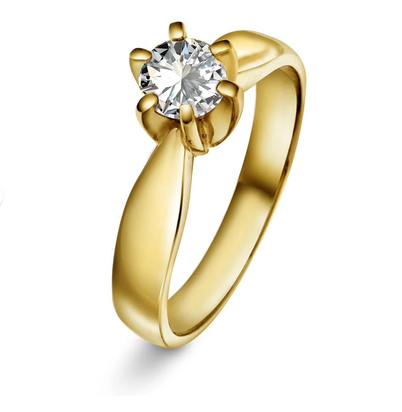 Superstar ring i gull m/dia 0,50 ct TWSI
