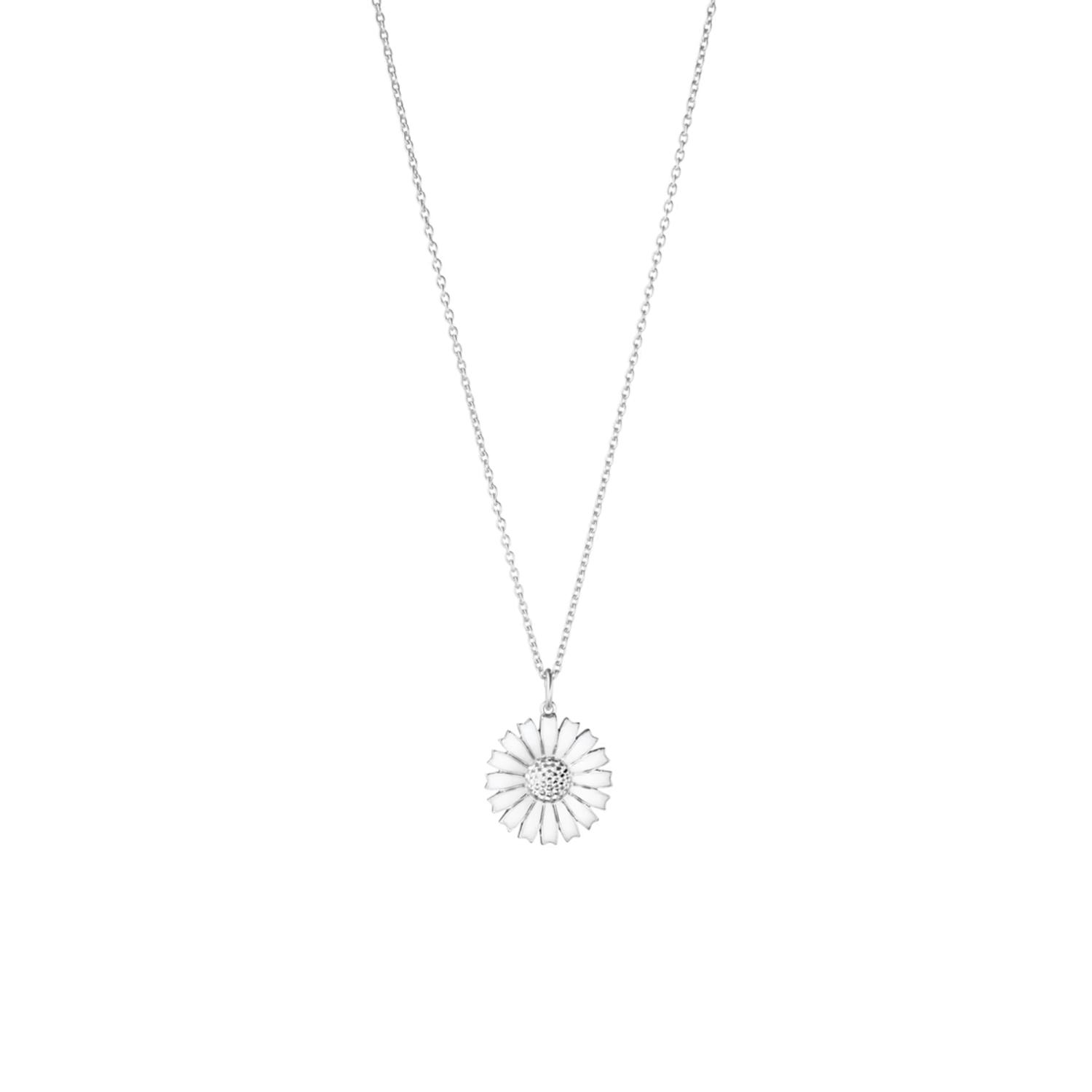 DAISY PENDANT 2024 SILVER RH WHITE ENAMEL 18 MM