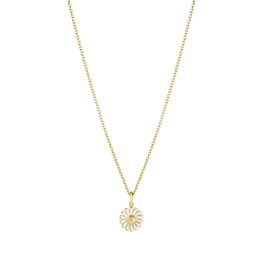 DAISY PENDANT 2025 SILVER GP WHITE ENAMEL 11 MM