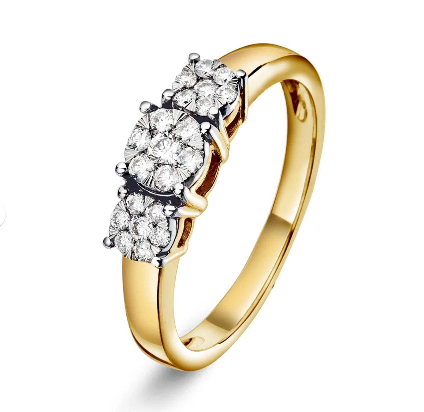 Ring i gull med diamant 0,25 ct WP