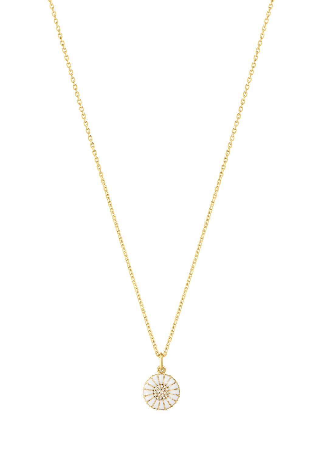 DAISY PENDANT 2025 SILVER GP WHITE ENAMEL 11 MM DIA 0.05 45C