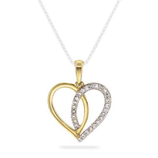 Smykke i gull med diamanter 0,10 ct WP - Gult gull L:45 cm H:17 mm B:13 mm