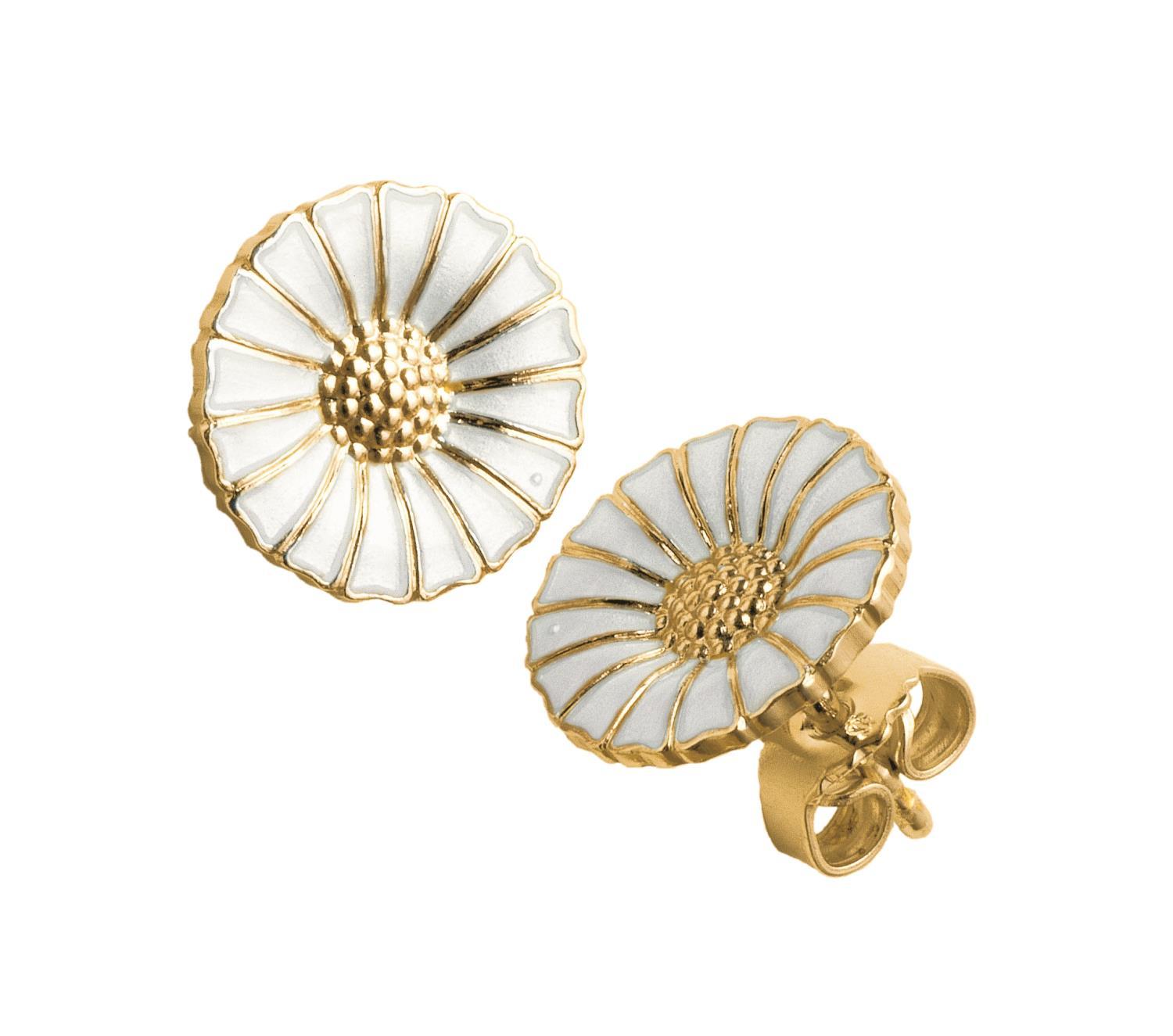 DAISY EARSTUD 2025 SILVER GP WHITE ENAMEL 11 MM