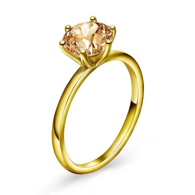 Chloe ring i sølv med champagne zirkonia