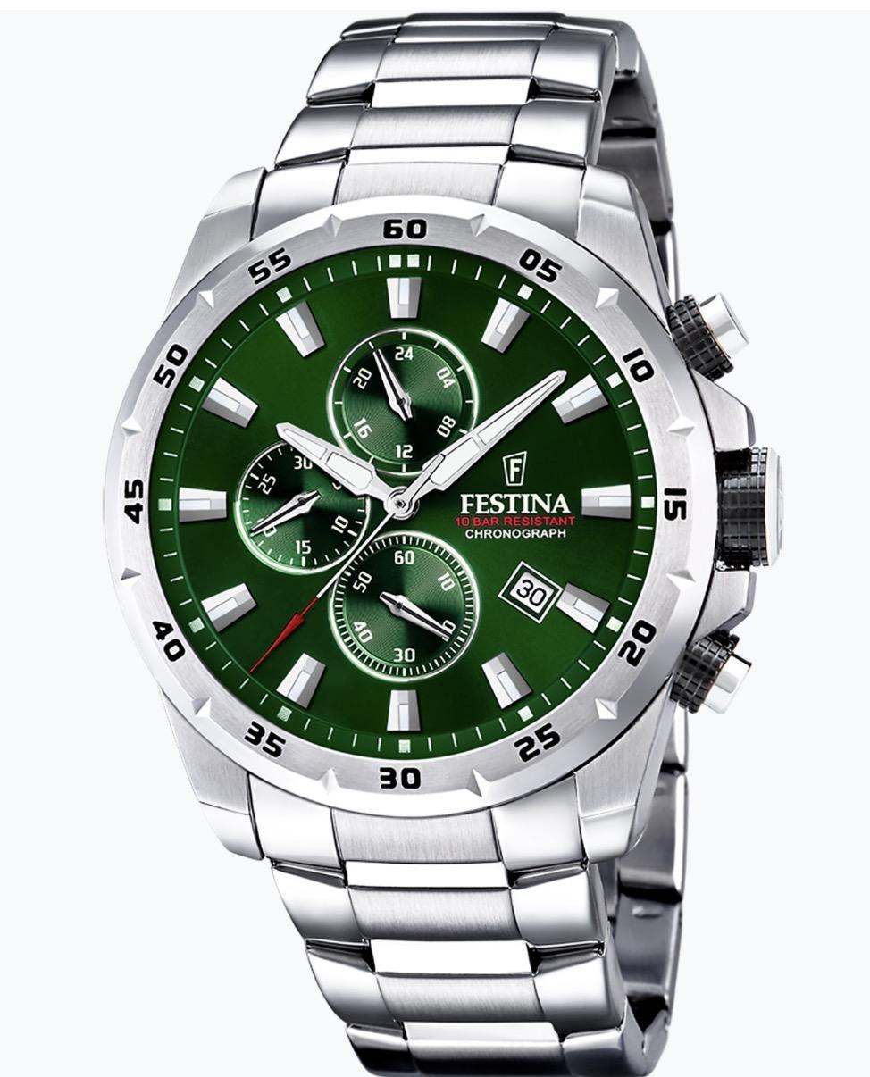 Festina  100m, chrono,lenke, grønn skive