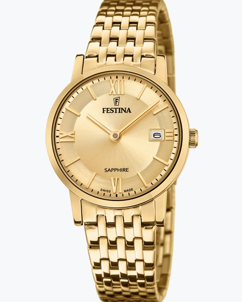 Festina Swiss Made, dame, lenke, PVD, safirglass, 5 ATM, Ø 29,3 mm