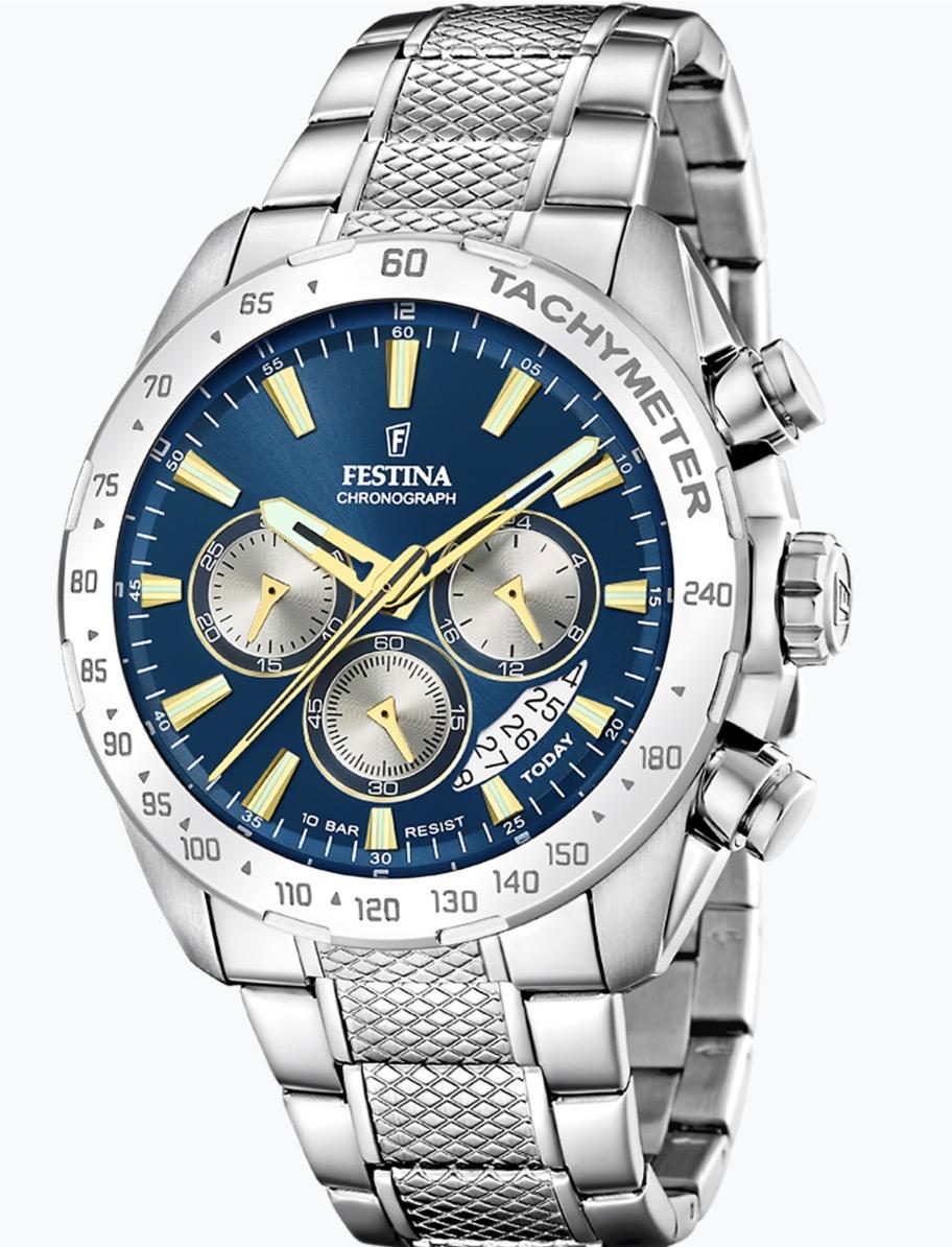 Festina hr.lenke.chrono. blå skive